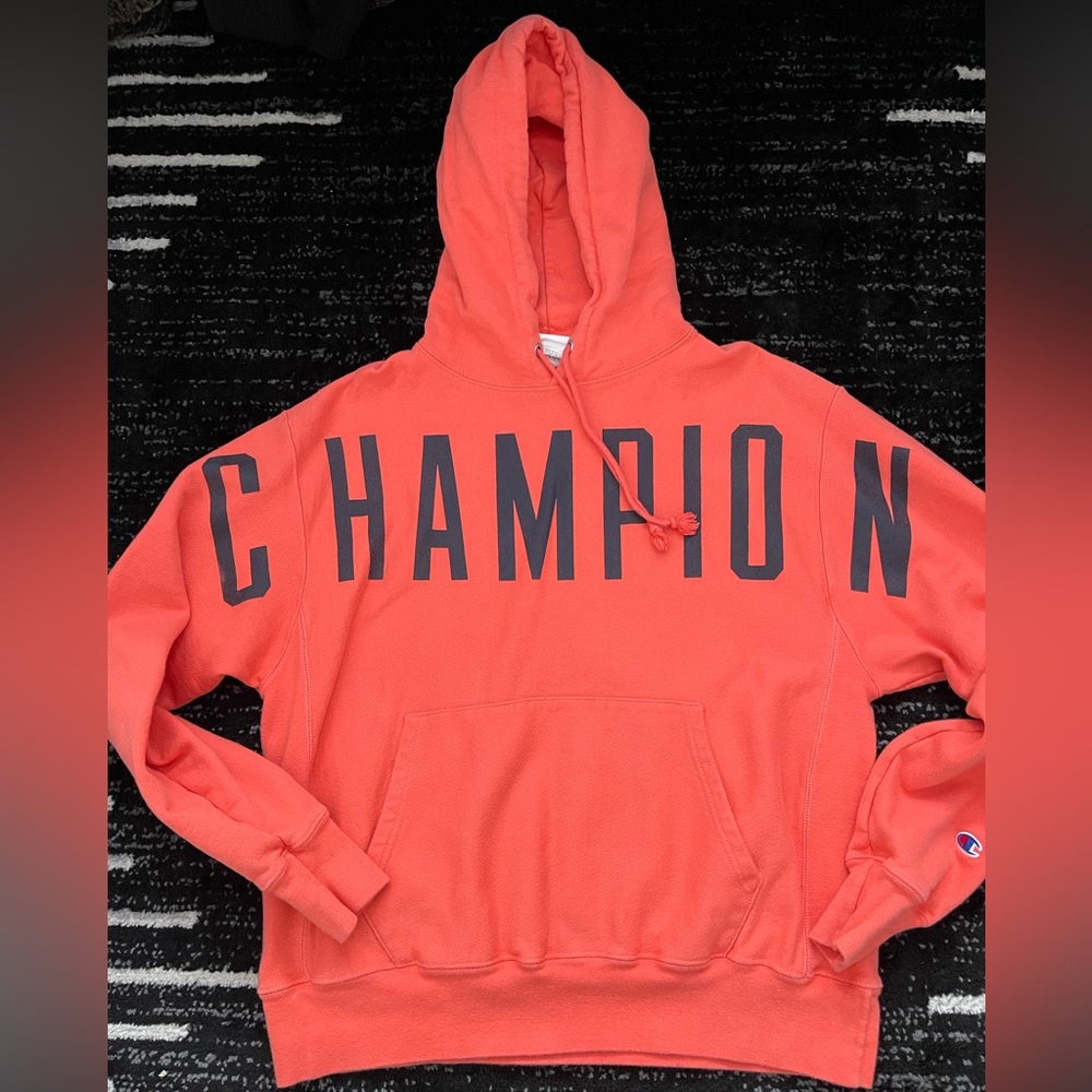 Champion - Orange Hoodie - Size L